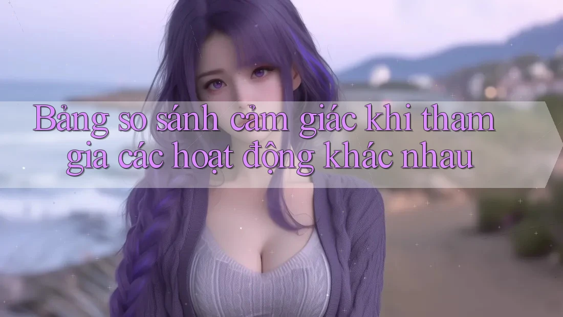 Bảng so sánh cảm giác khi tham gia các hoạt động khác nhau Bảng so sánh cảm giác khi tham gia các hoạt động khác nhau